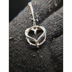 Sterling Silver CZ Accent Heart Necklace